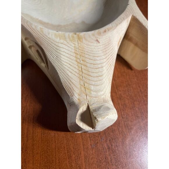 Hand Carved Wooden Pig Platter Decorative Serving Tray 24 inch - Picture 4 of 4